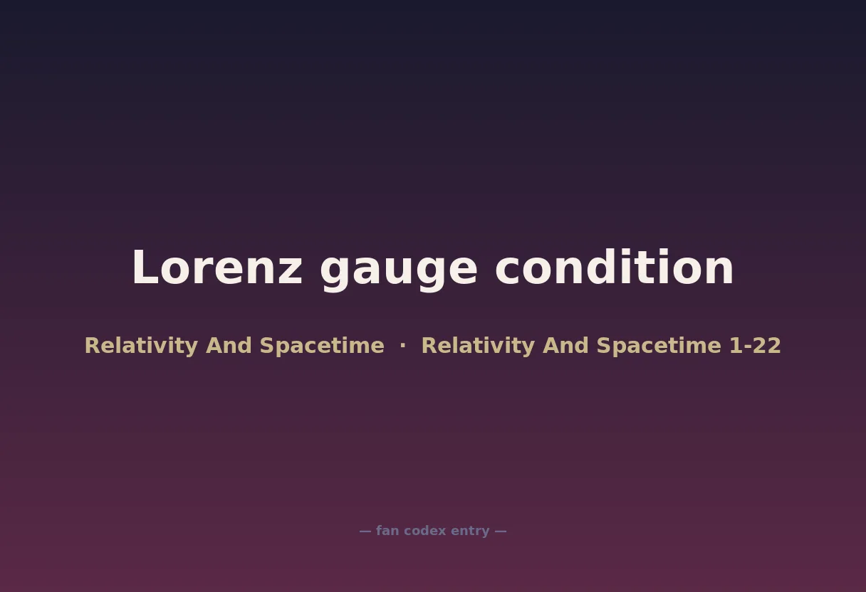 Lorenz gauge condition