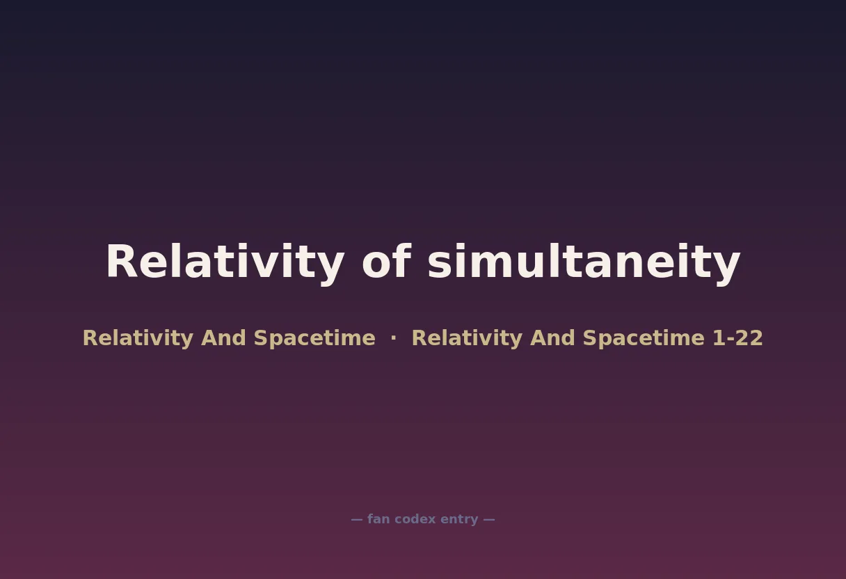Relativity of simultaneity